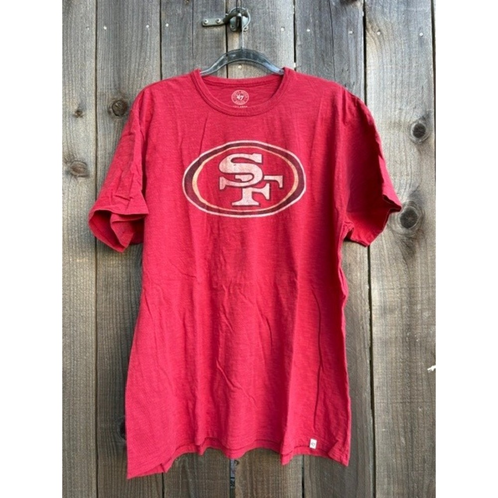 47 Brand San Francisco 49ers Mens XXL Red Graphic T-Shirt SF Logo Cotton Tee
